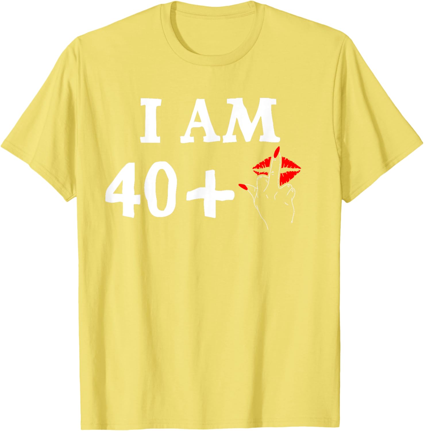 Funny 40th Birthday T-Shirt for Women I Am 40 Plus 1 Middle Finger Tee - 8