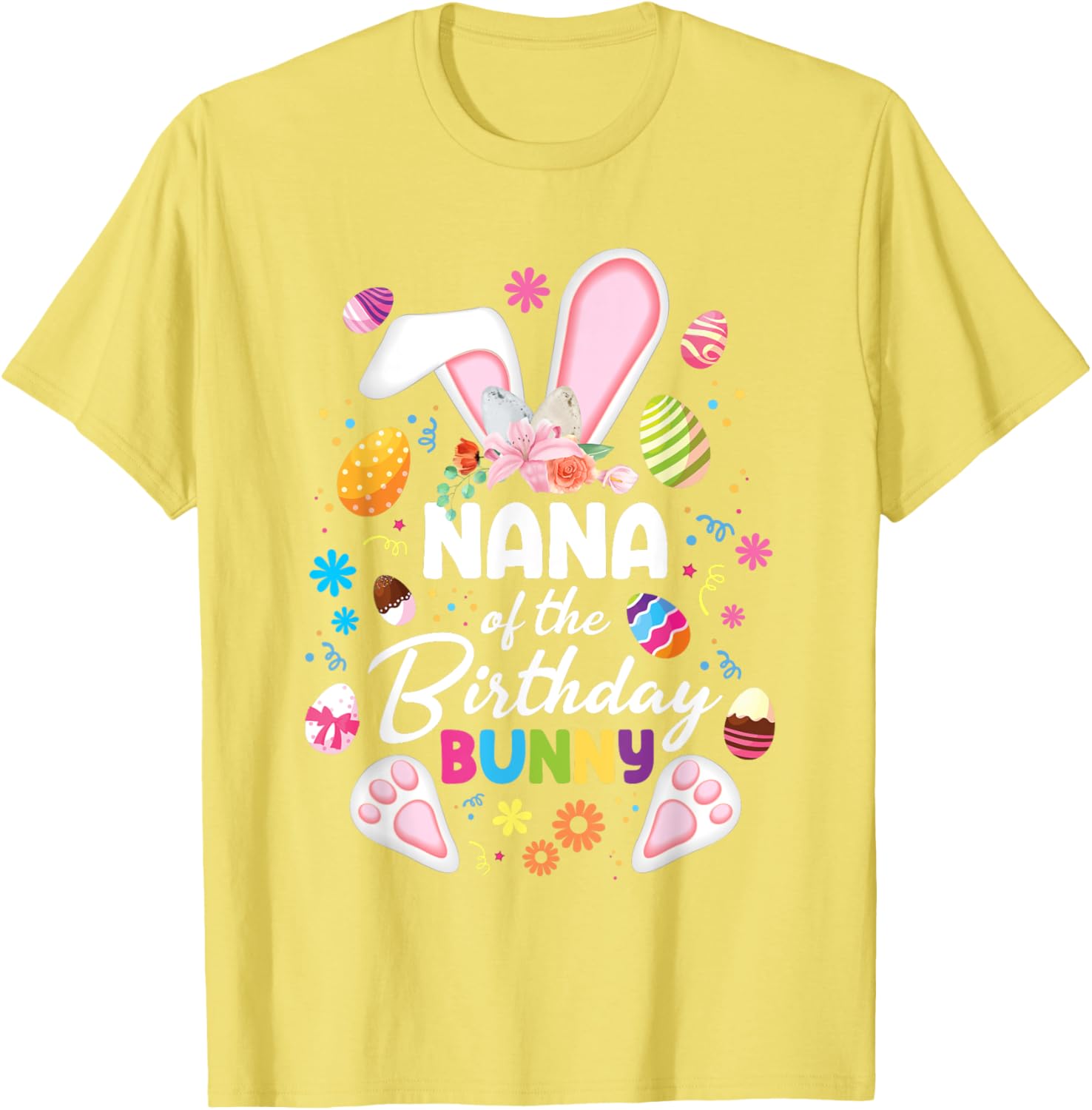 Nana Of The Birthday Bunny Easter Family Matching T-Shirt for Fun Celebrations - 2