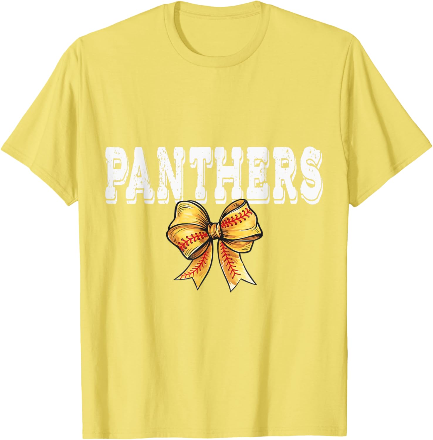 Coquette Panther Softball Game Day Bow T-Shirt for Team Spirit and Style - 1