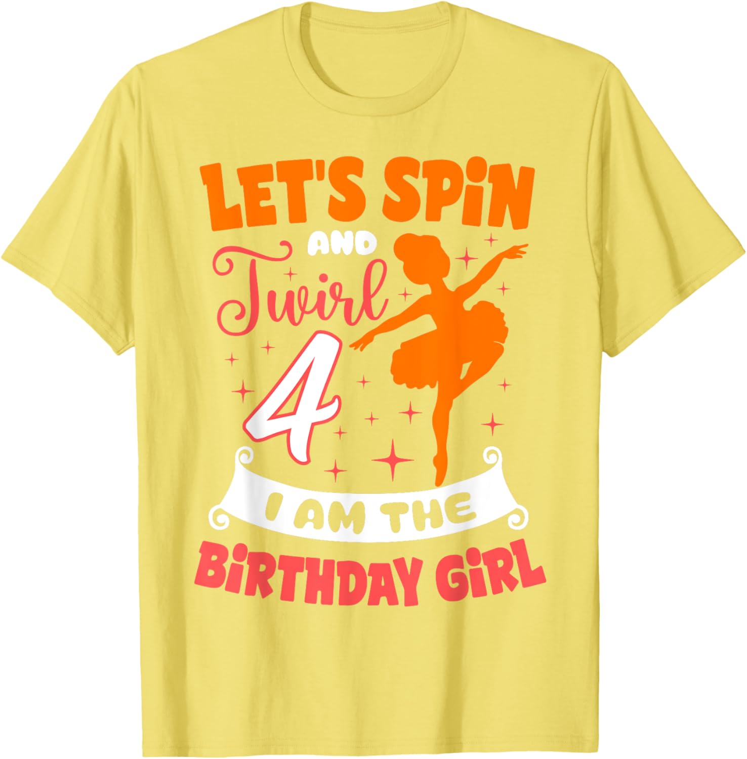 Ballerina Birthday Girl 4th Bday Pointe T-Shirt for Young Dancers - 9