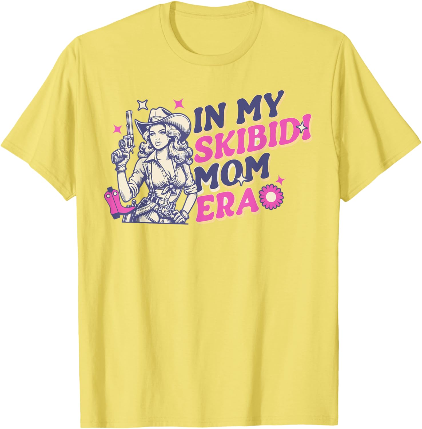 Vintage Skibidi Mom Era Cowgirl Western Rodeo T-Shirt for Women - 1