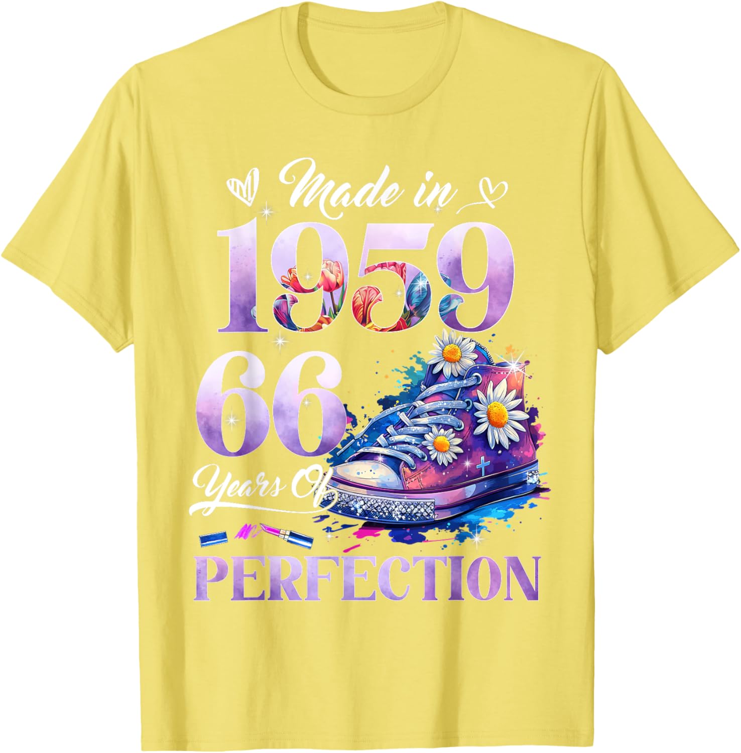 Floral 66th Birthday T-Shirt for Women Made in 1959 Unique Gift - 25