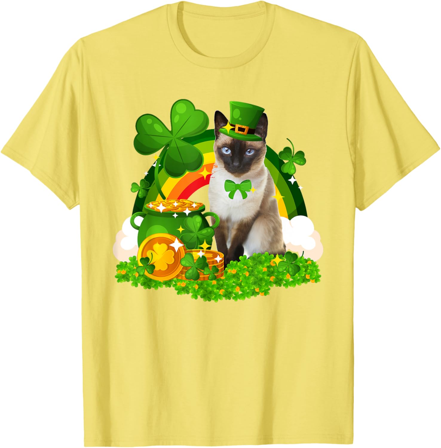 Adorable Leprechaun Siamese Cat St Patrick's Day T-Shirt for Cat Lovers - 26