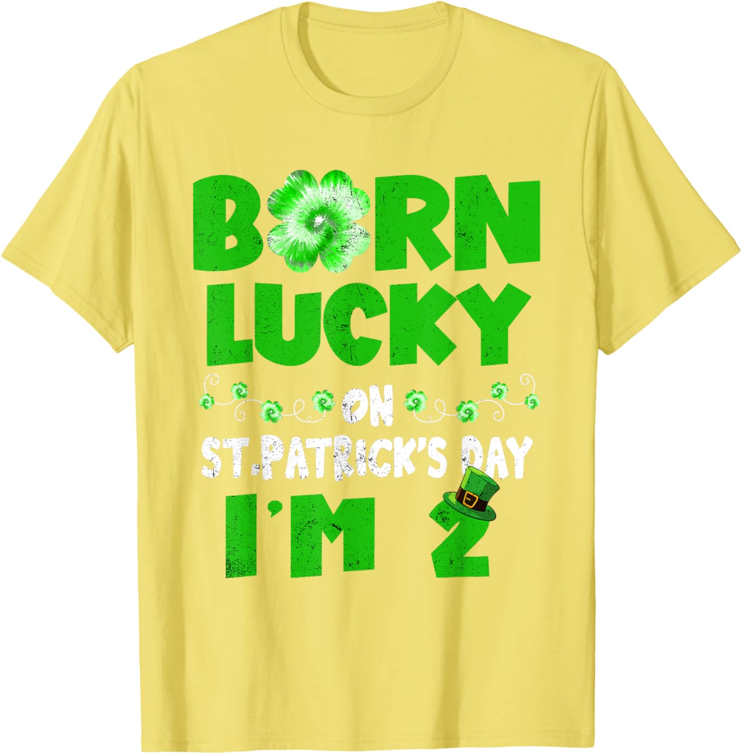 Born Lucky St. Patrick's Day 2nd Birthday T-Shirt for Kids - 10