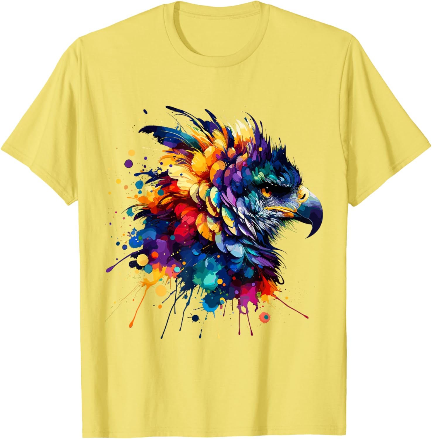 Colorful Harpy Eagle Splash Art T-Shirt for Nature Lovers and Wildlife Fans - 5