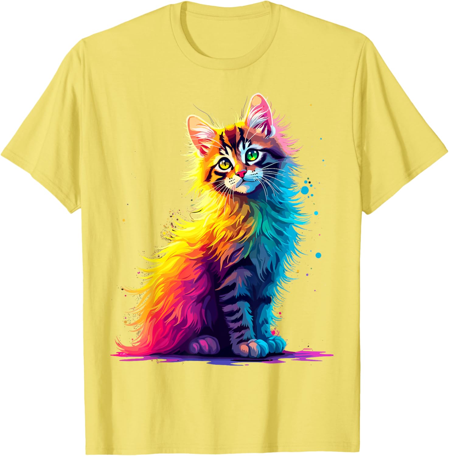 Colorful Cute Kitty T-Shirt for Cat Lovers - Fun Pop Art Design for All Ages - 28