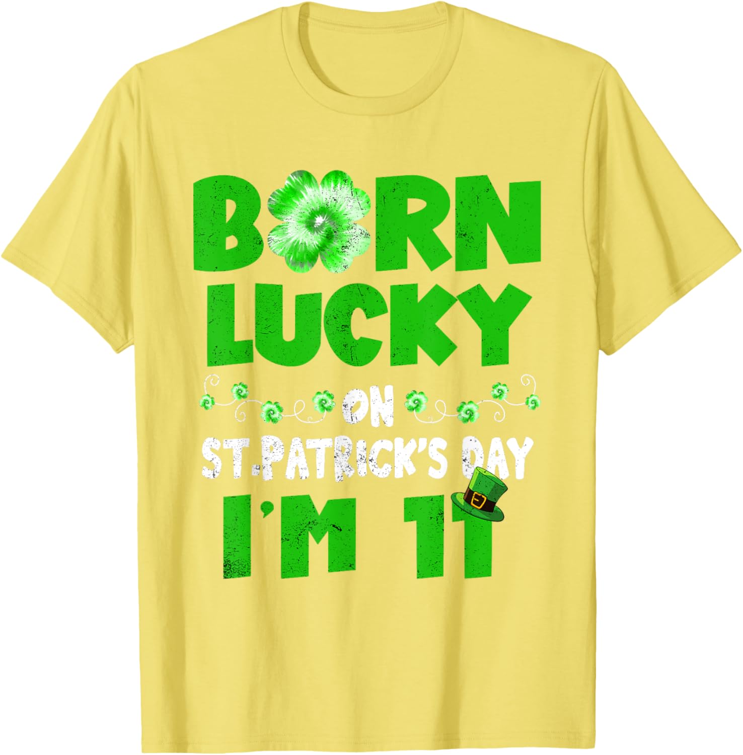 Born Lucky St. Patrick's Day 11th Birthday T-Shirt for Kids - 23