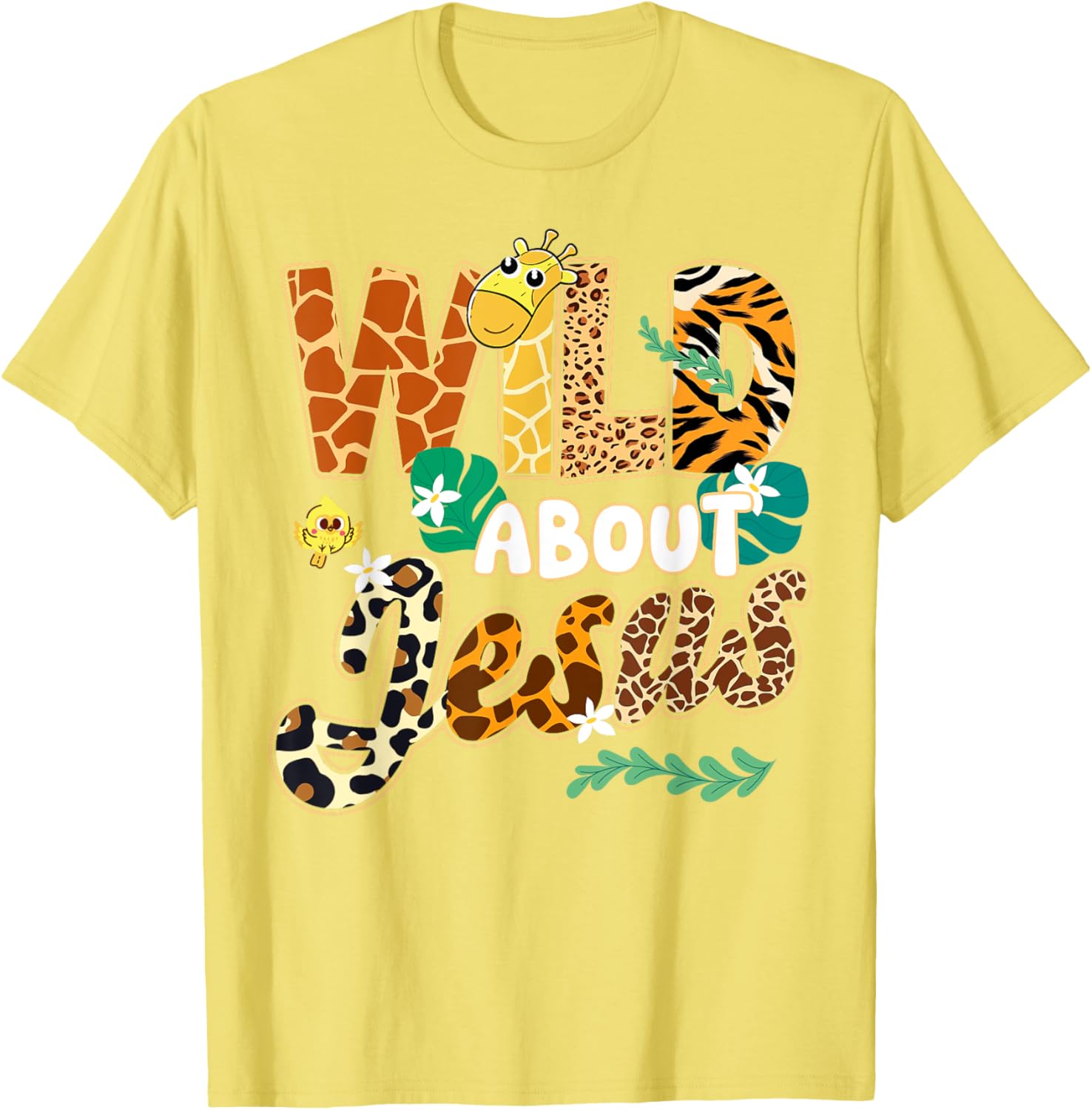 Wild About Jesus Kids T-Shirt with Fun Leopard Zebra Print Design - 23