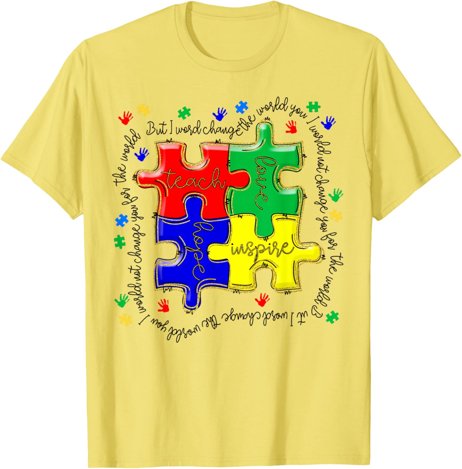 Autism Awareness Teacher Puzzle Shirt Teach Accept Understand Love - 10