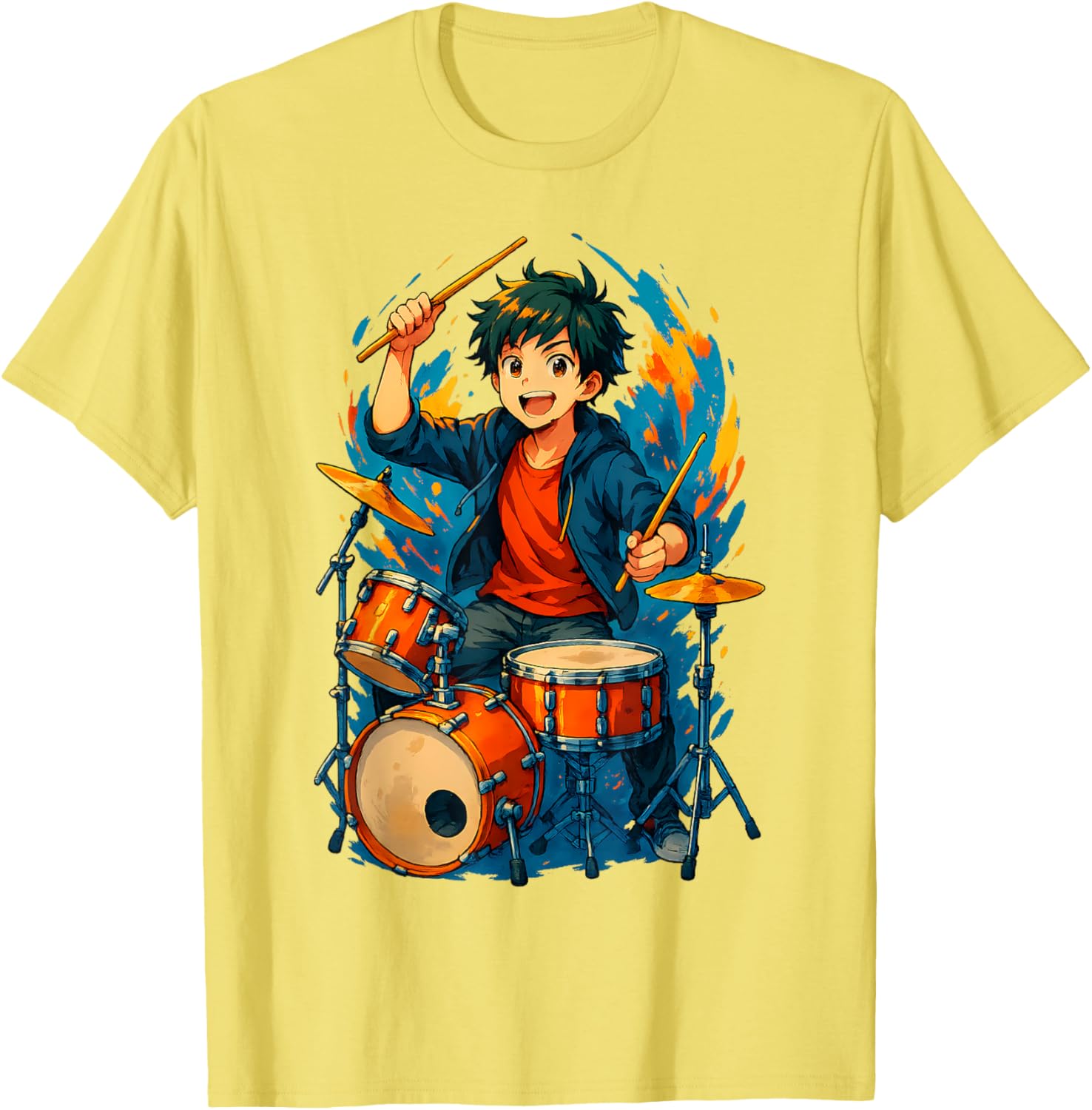 Anime Drummer Music T-Shirt for Music Lovers and Anime Fans - 8