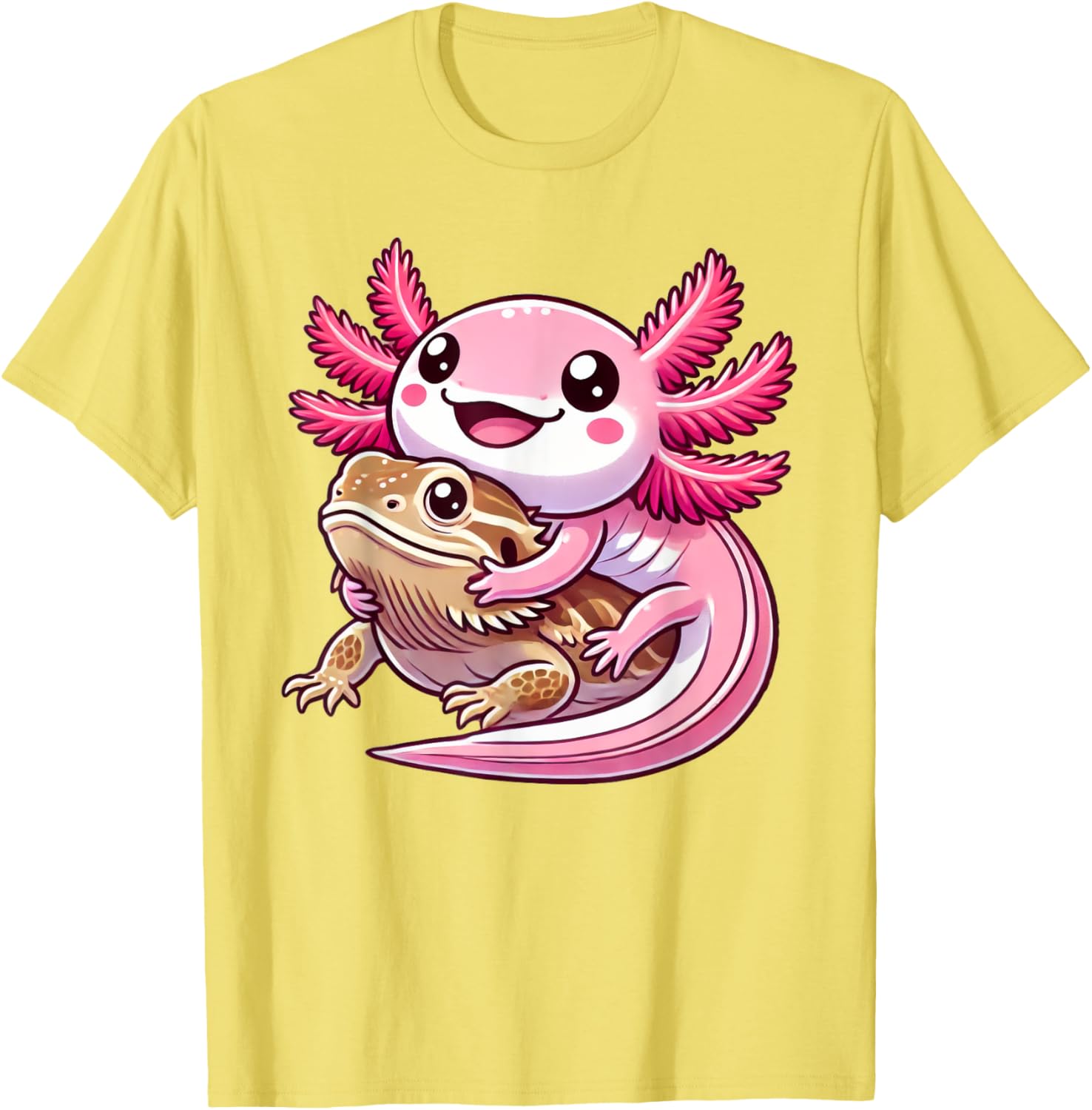 Adorable Axolotl Hugging Bearded Dragon T-Shirt for Animal Lovers - 10