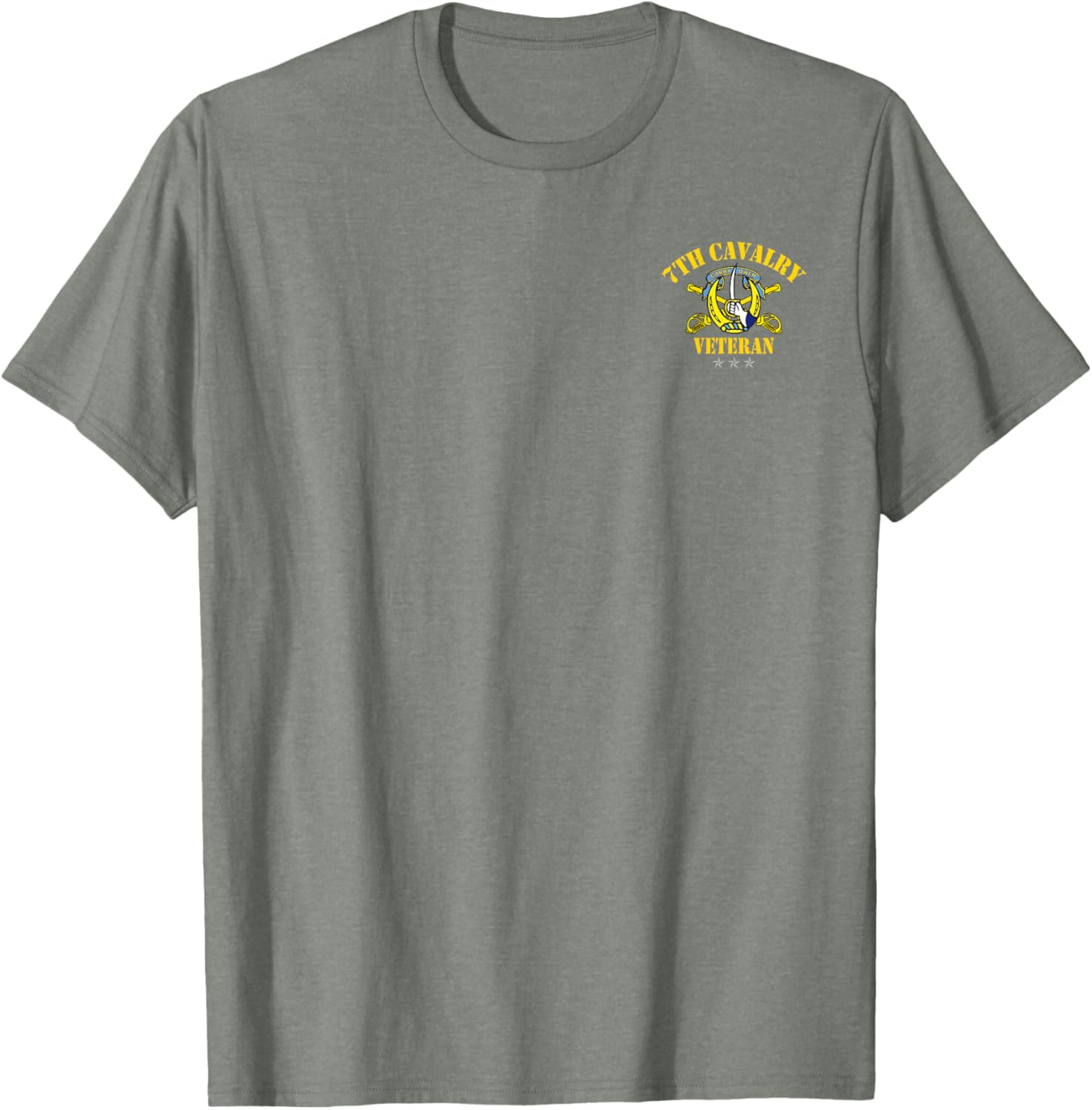 7th Cavalry Regiment Veteran T-Shirt with Patriotic Flag for Veterans Day - 9
