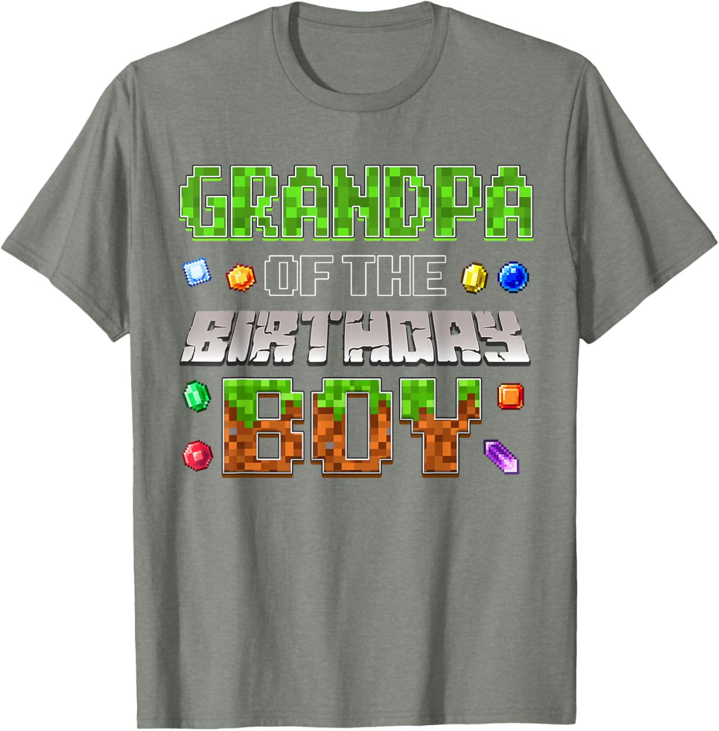 Grandpa of the Birthday Boy Pixel Number T-Shirt for Fun Celebrations - 15