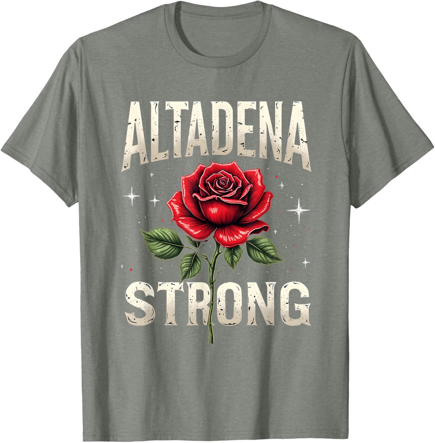 Altadena Strong Red Rose Costume Design T-Shirt for Unique Style - 3