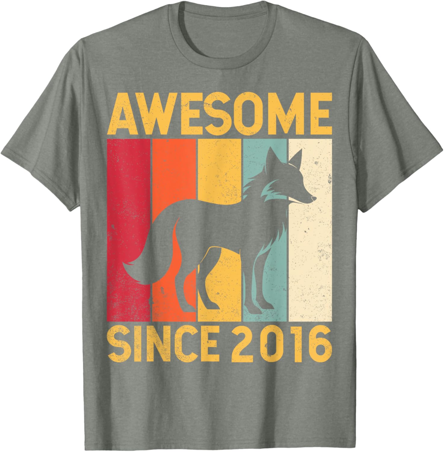 Awesome Fox Lover Retro 9th Birthday T-Shirt Since 2016 for Kids - 9