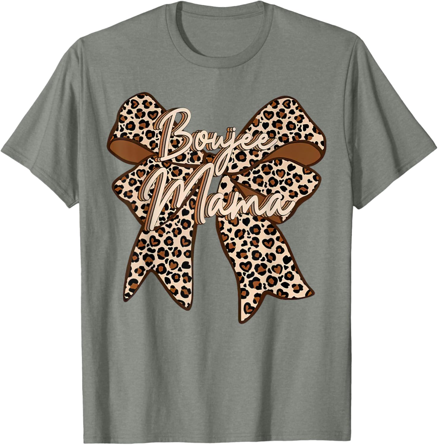 Boujee Mama Leopard Coquette Bow T-Shirt for Stylish Moms on Mother's Day - 2