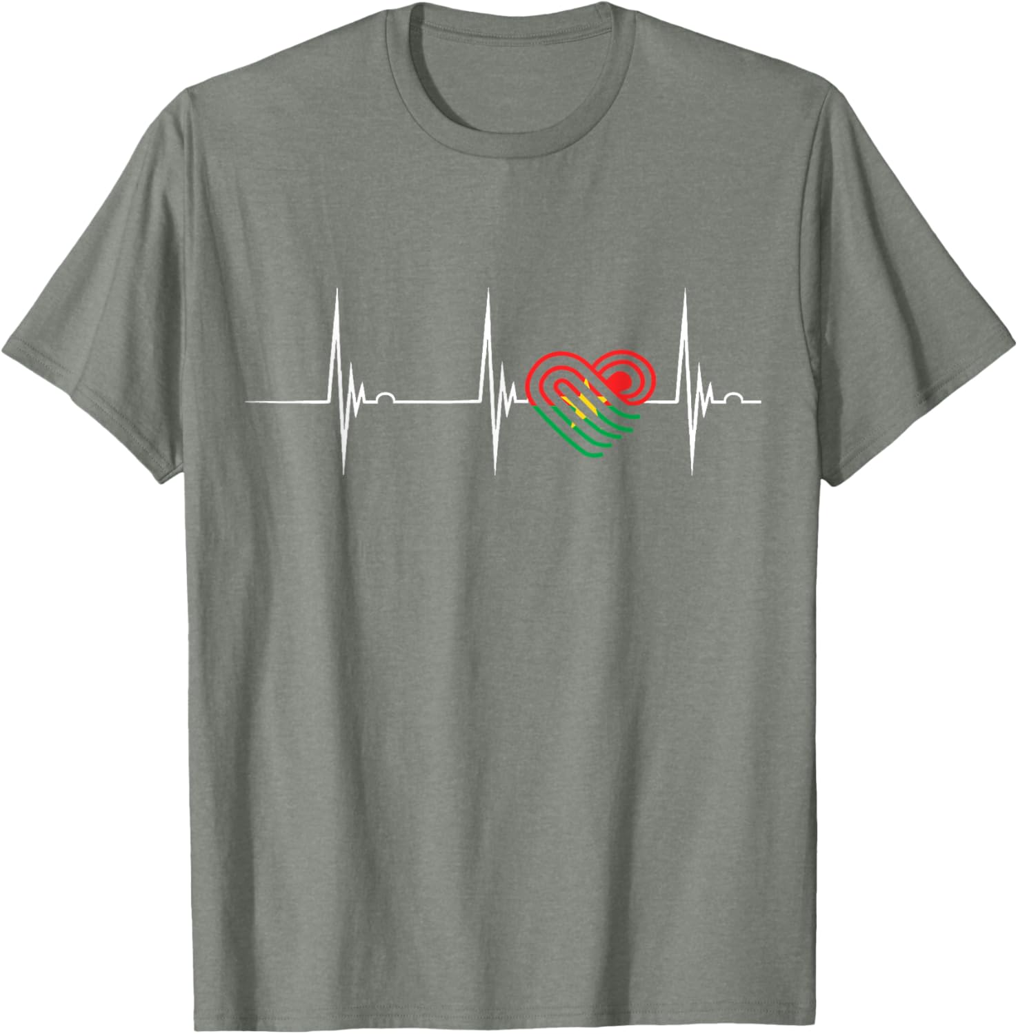 Burkina Faso Heartbeat EKG Pulse T-Shirt Celebrating Burkina Fasoan Roots - 27