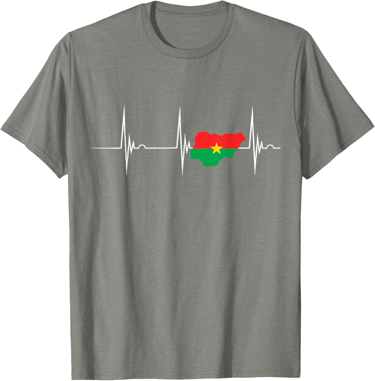 Burkina Faso Heartbeat EKG Pulse Flag T-Shirt for Proud Burkina Fasoans - 11