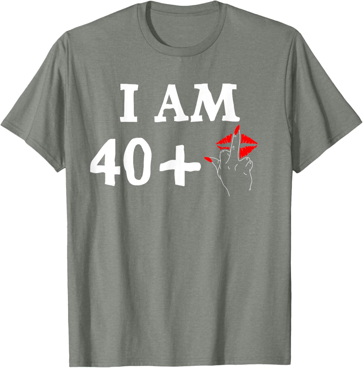 Funny 40th Birthday T-Shirt for Women I Am 40 Plus 1 Middle Finger Tee - 7