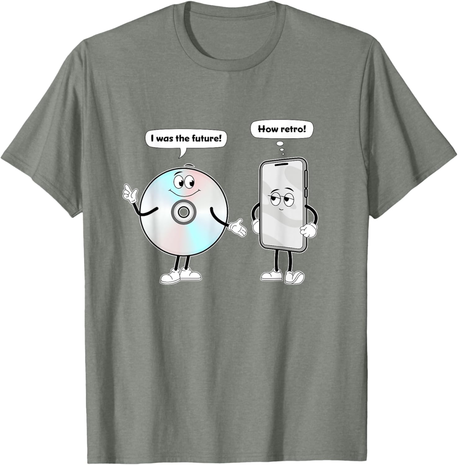 CD vs Smartphone Technology Past vs Future T-Shirt for Music Lovers - 18