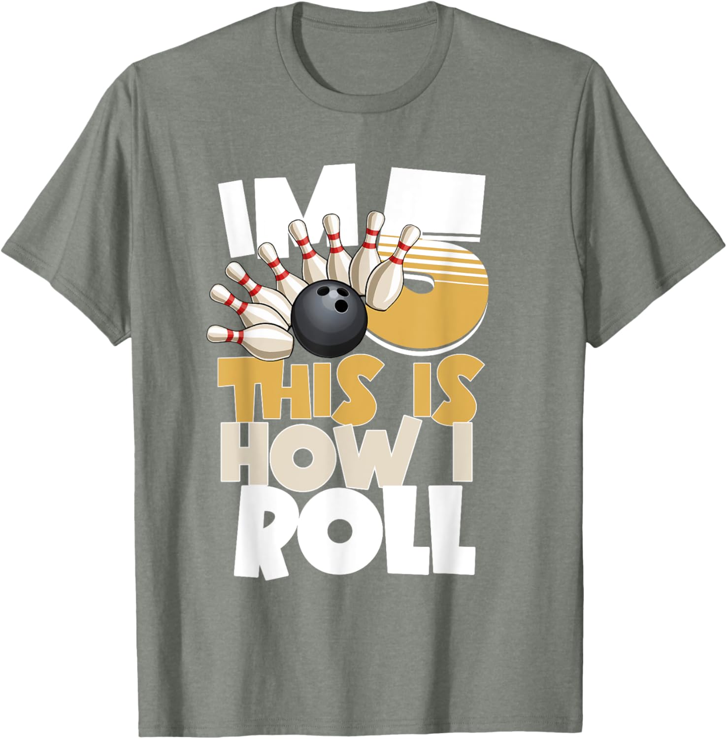 5th Birthday Bowling Shirt I'm 5 This is How I Roll for Kids - 10