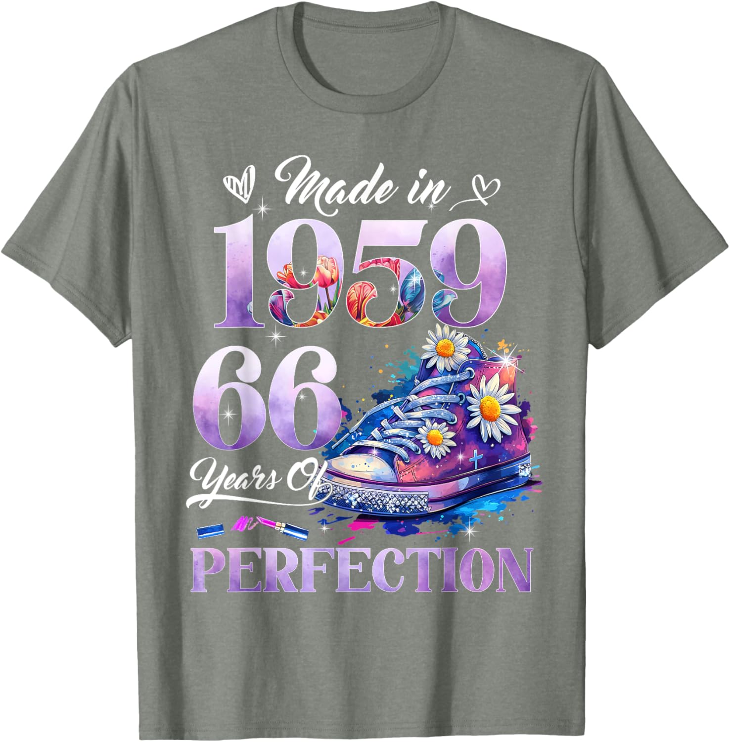 Floral 66th Birthday T-Shirt for Women Made in 1959 Unique Gift - 26
