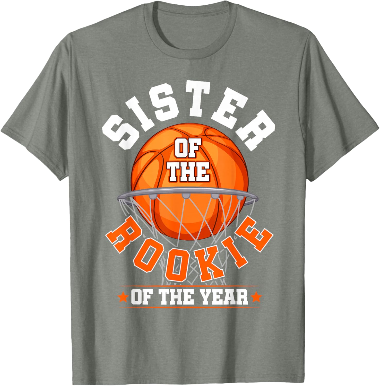 Adorable Sister of Rookie 1st Birthday Basketball Family Matching T-Shirt - 15