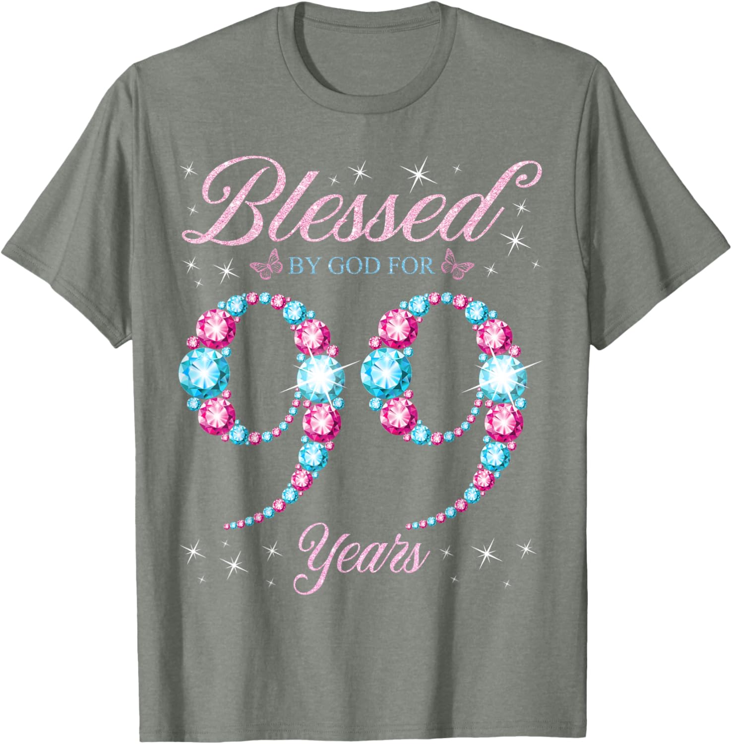 Blessed By God 99th Birthday Queen T-Shirt for Celebrating Her Legacy - 1