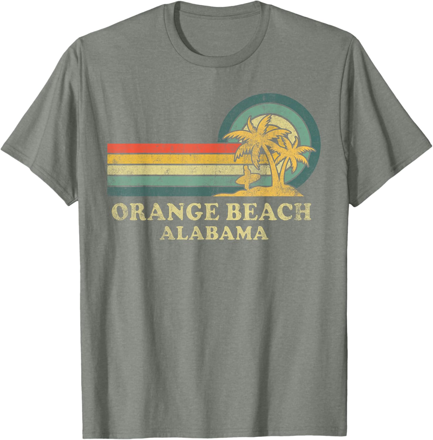 Vintage Palm Tree T-Shirt for Family Vacations in Orange Beach Alabama - 3