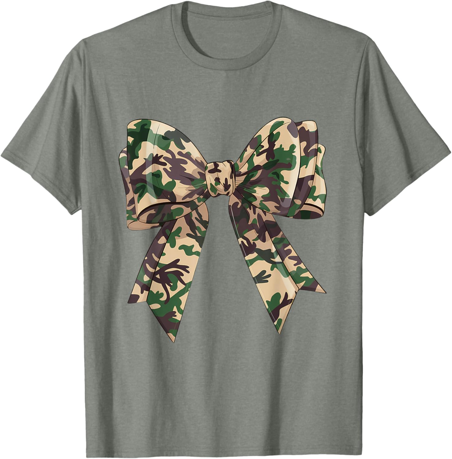 Chic Camouflage Bow Coquette T-Shirt for Hunting Women and Girls - 7