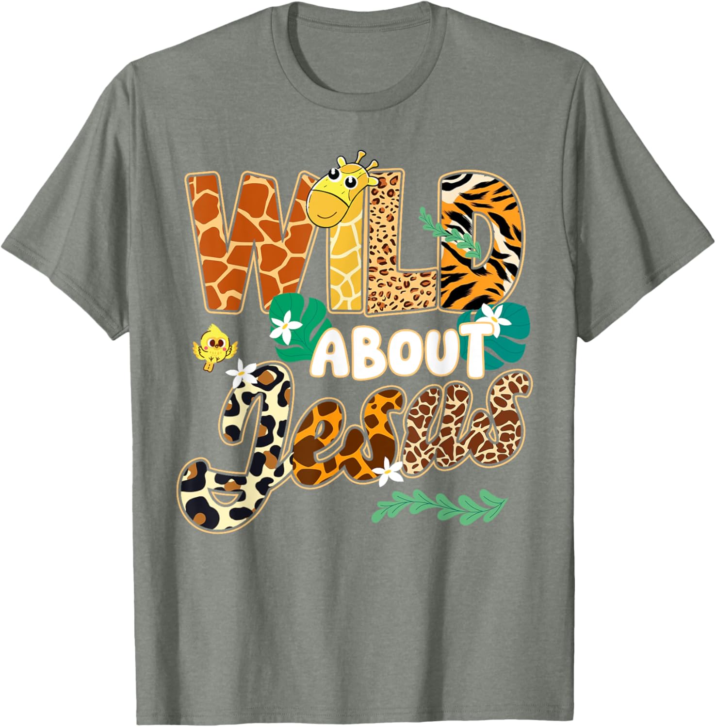 Wild About Jesus Kids T-Shirt with Fun Leopard Zebra Print Design - 13