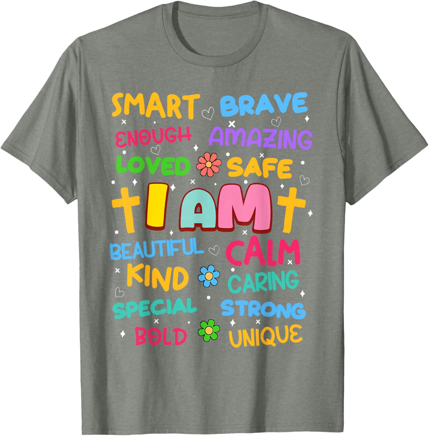 Colorful I Am Daily Affirmation T-Shirt for Christian Toddler Girls - 6