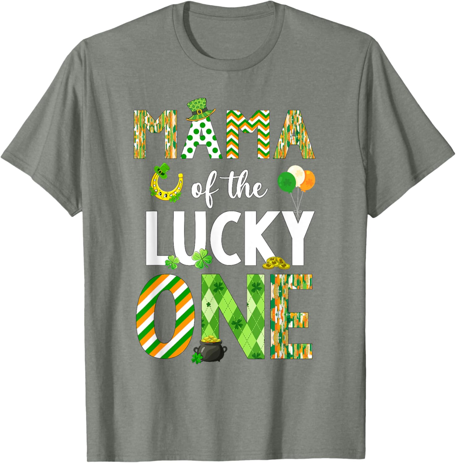 Mama Of The Lucky One 1st Birthday T-Shirt for St. Patrick's Day Fun - 27