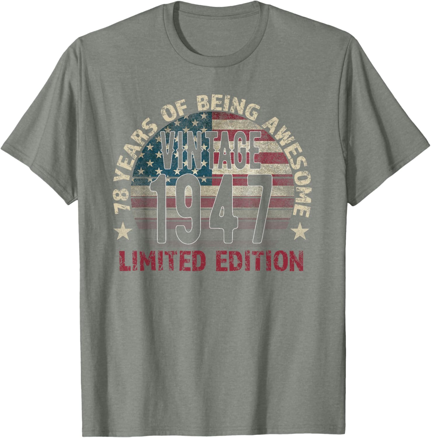 Vintage 78th Birthday T-Shirt for Men Born in 1947 Turning 78 Years Old - 5