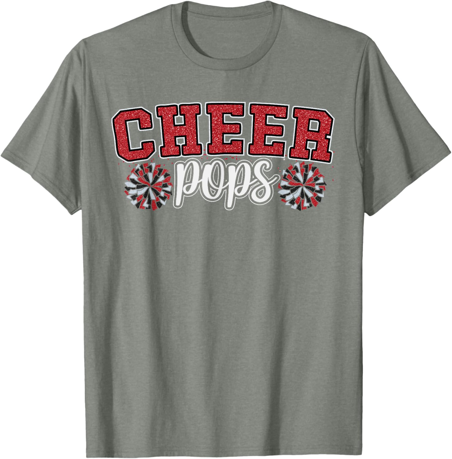 Cheer Grandpa My Favorite Cheerleader Calls Me Pops Red T-Shirt for Dads - 8