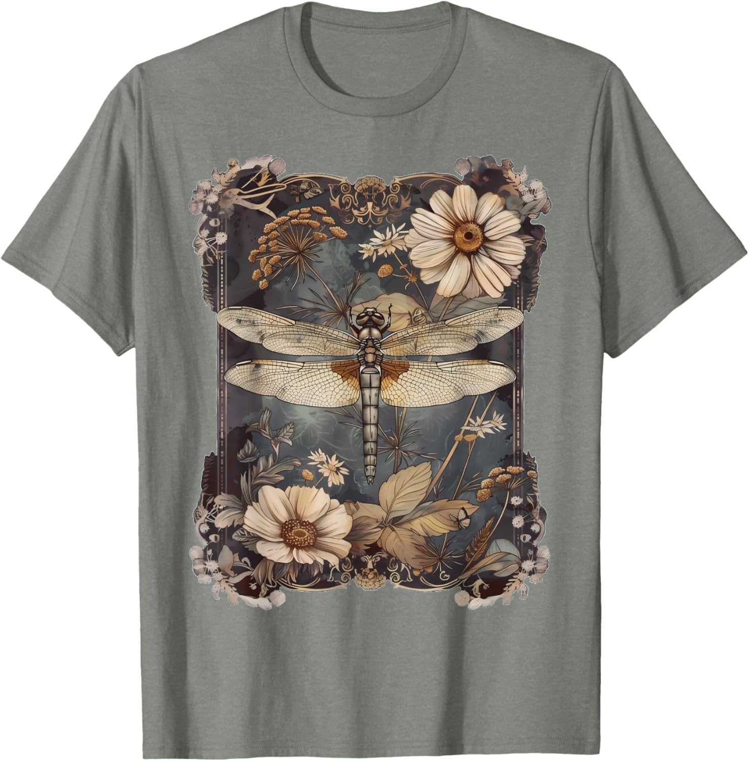 Cottagecore Dragonfly Boho Botanical T-Shirt for Nature Lovers - 2