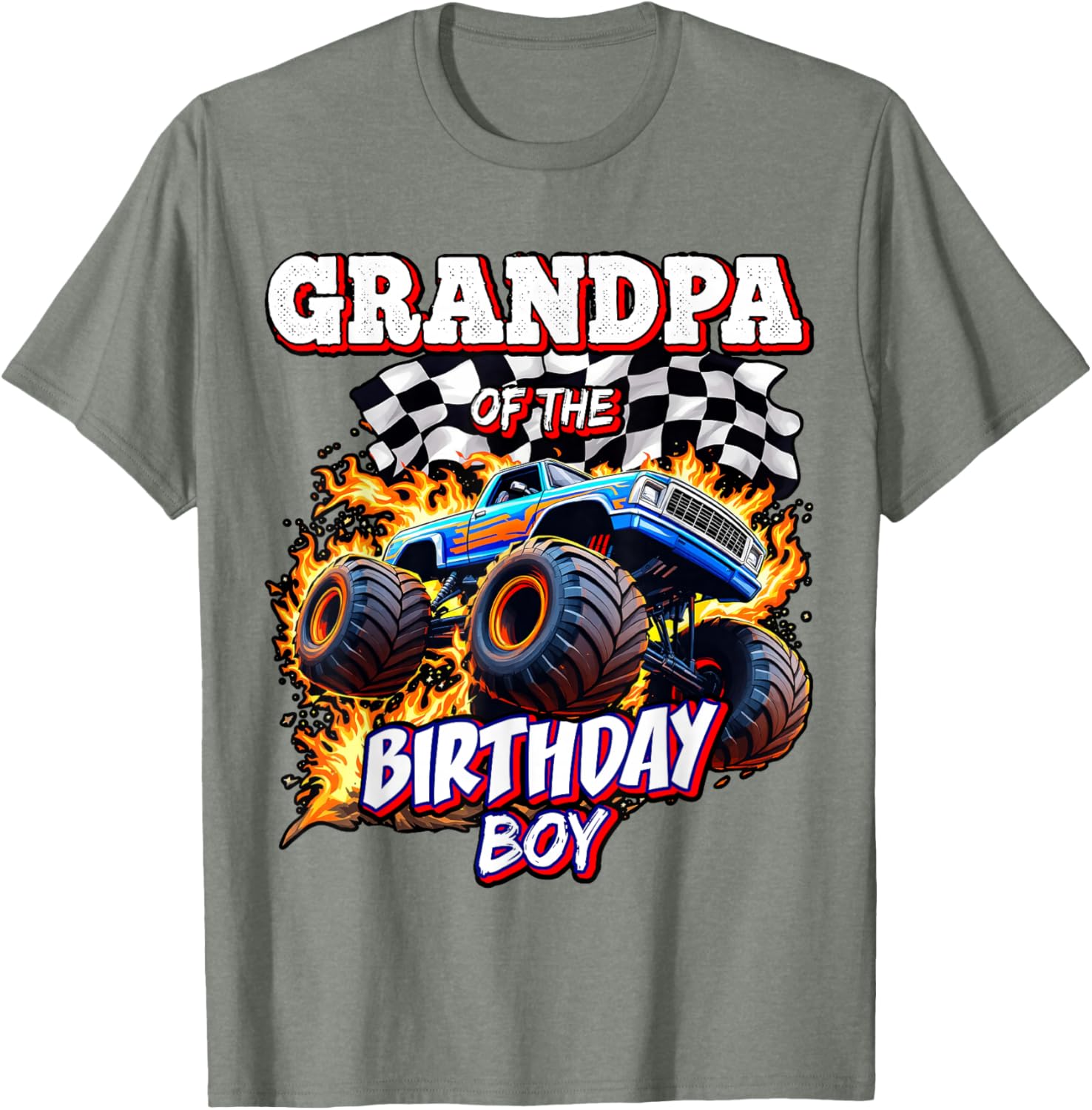 Grandpa of the Birthday Boy Monster Truck T-Shirt for Fun Celebrations - 6