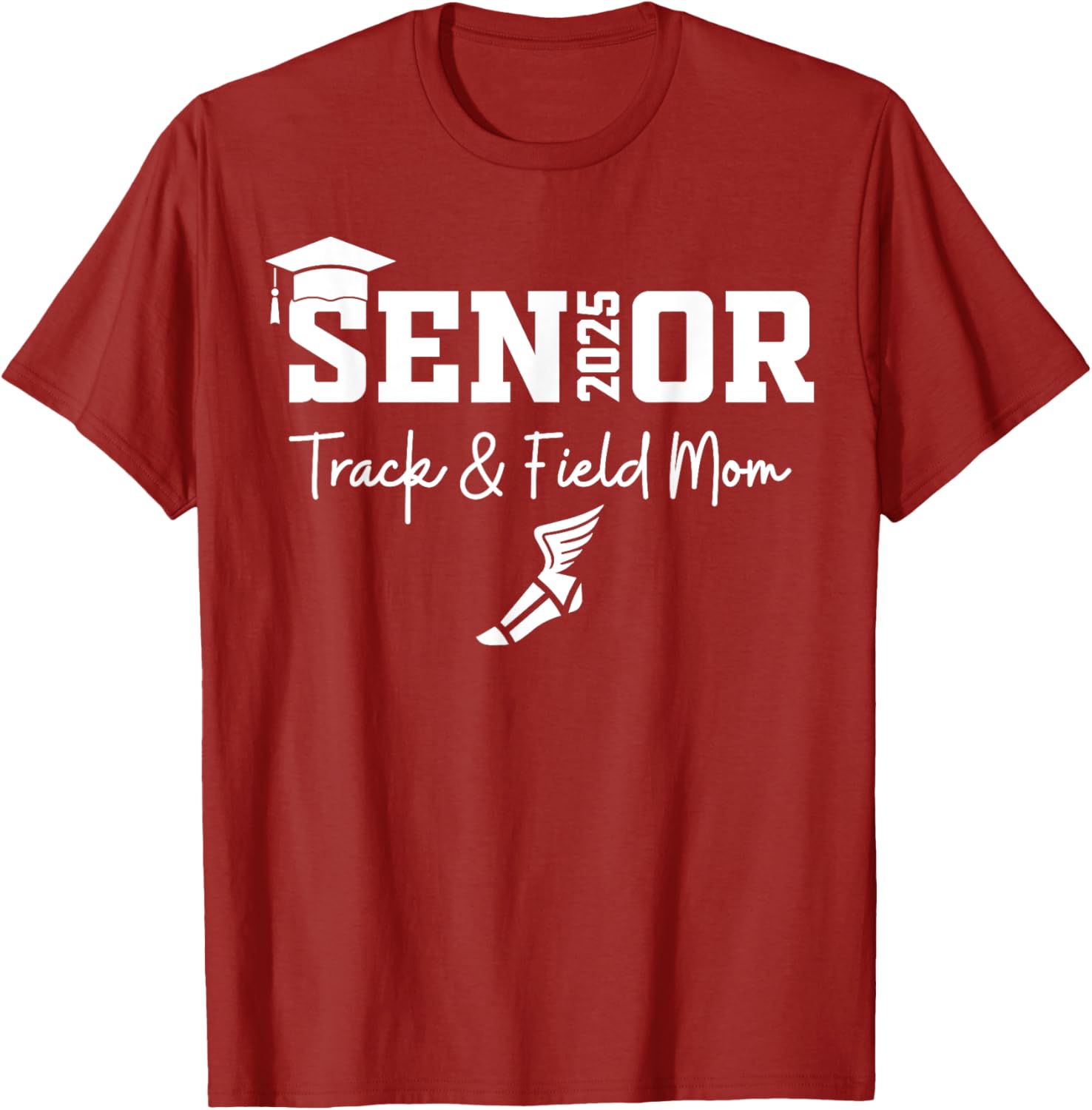 Track and Field Senior Mom Class of 2025 Graduation T-Shirt for Proud Moms - 15