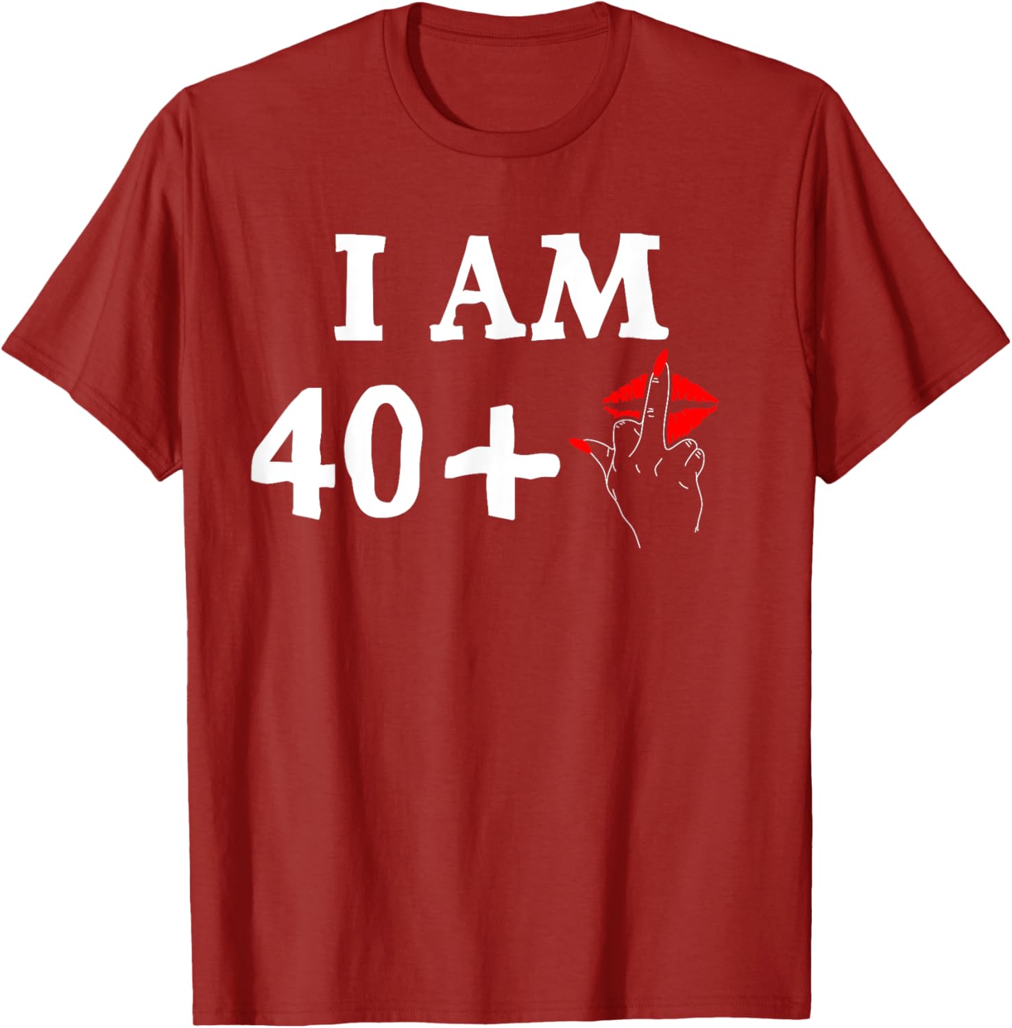 Funny 40th Birthday T-Shirt for Women I Am 40 Plus 1 Middle Finger Tee - 12