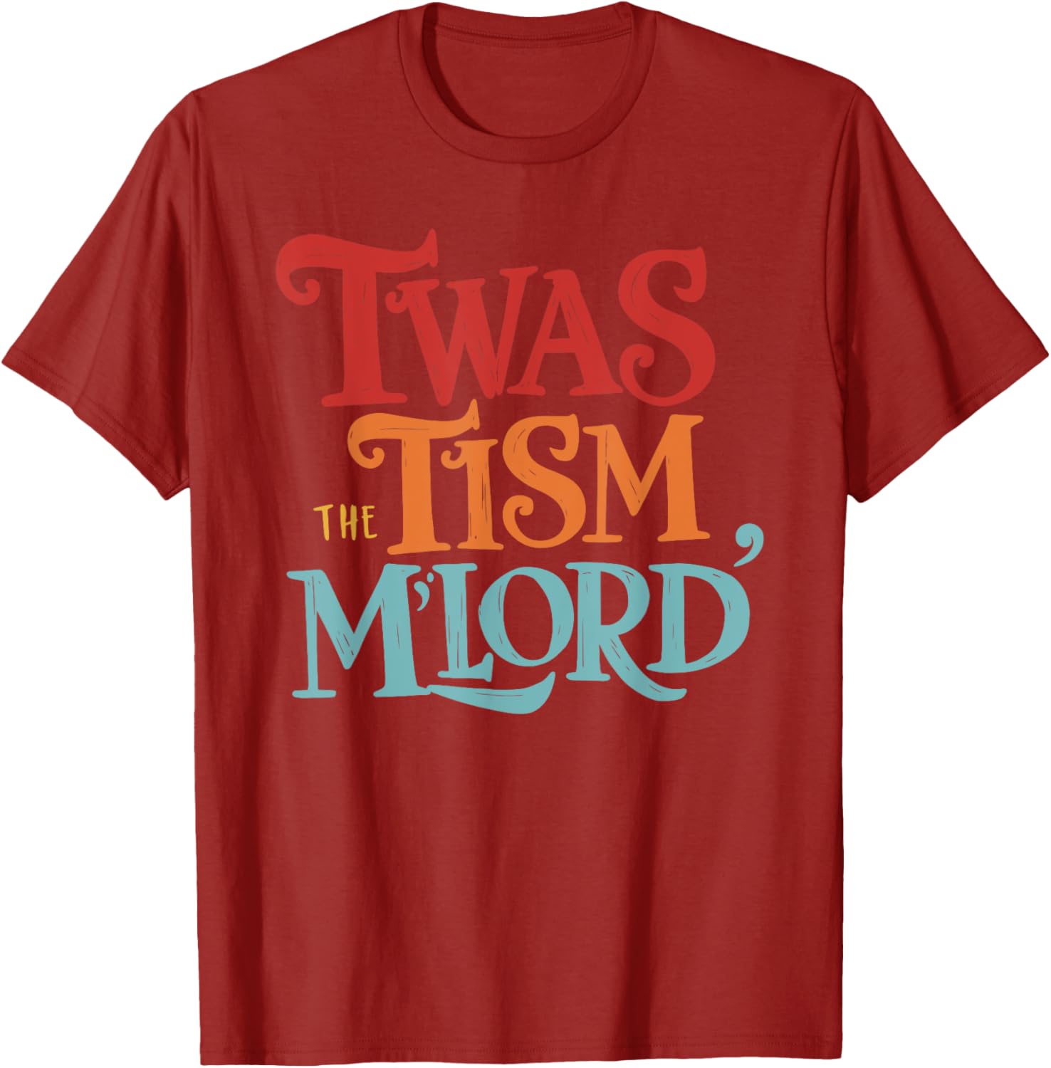 Vintage Style Twas the Tism M'Lord Black T-Shirt for Unisex Adults - 20