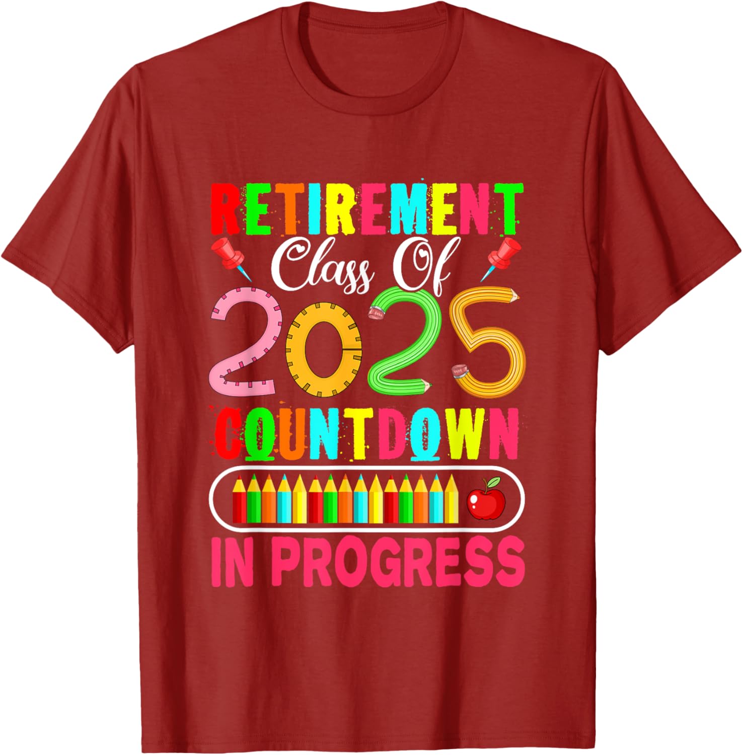 Colorful Retirement Class Of 2025 Countdown T-Shirt for Celebrations - 7