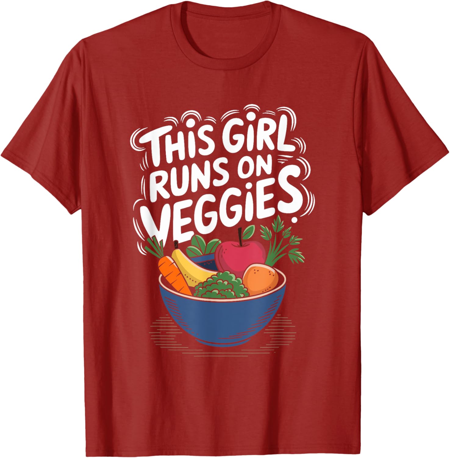 This Girl Runs On Veggies Vegan T-Shirt for Plant Based Food Lovers - 3