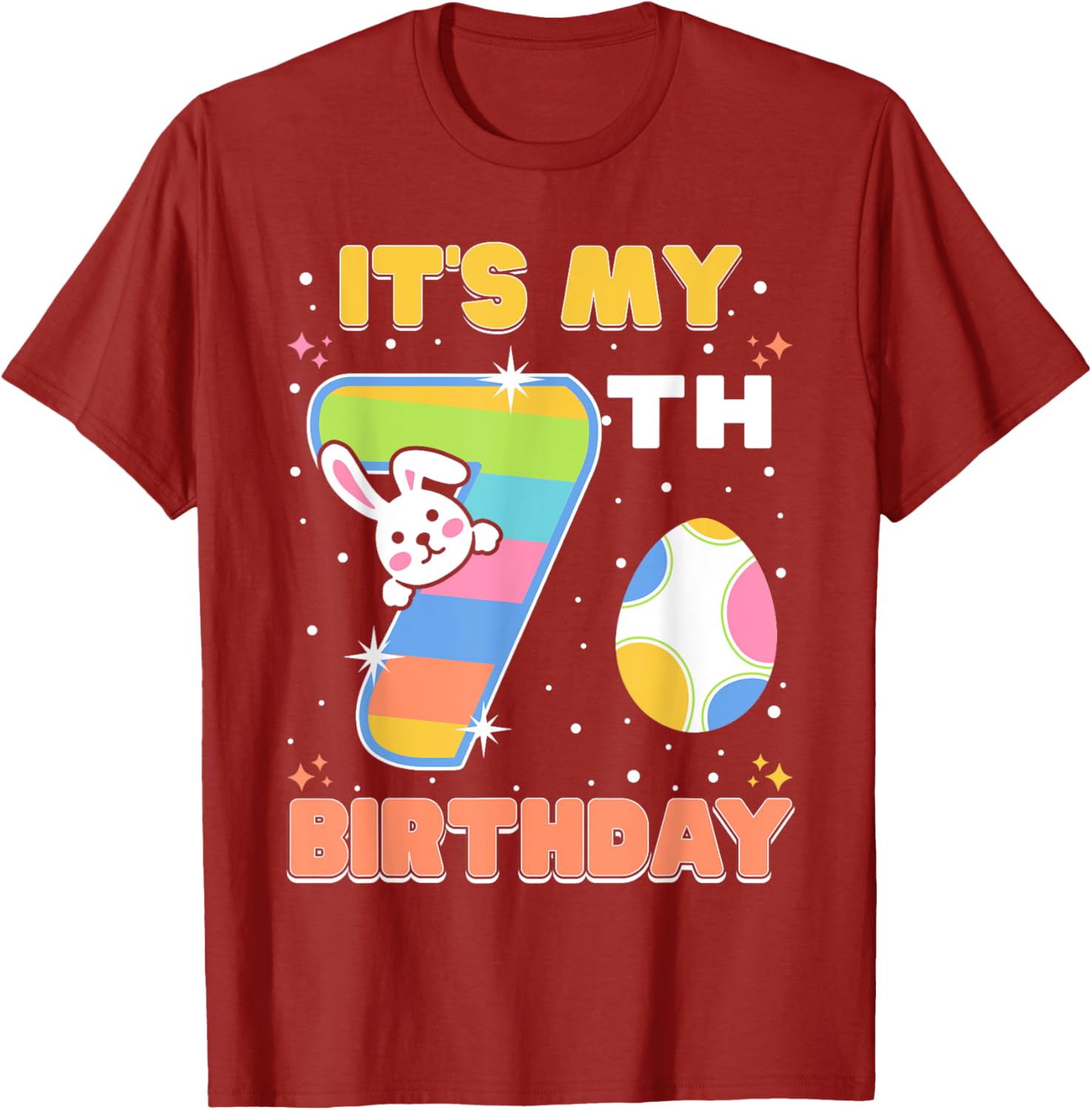 It's My 7th Birthday Easter Bunny T-Shirt for Kids Fun Gift - 8