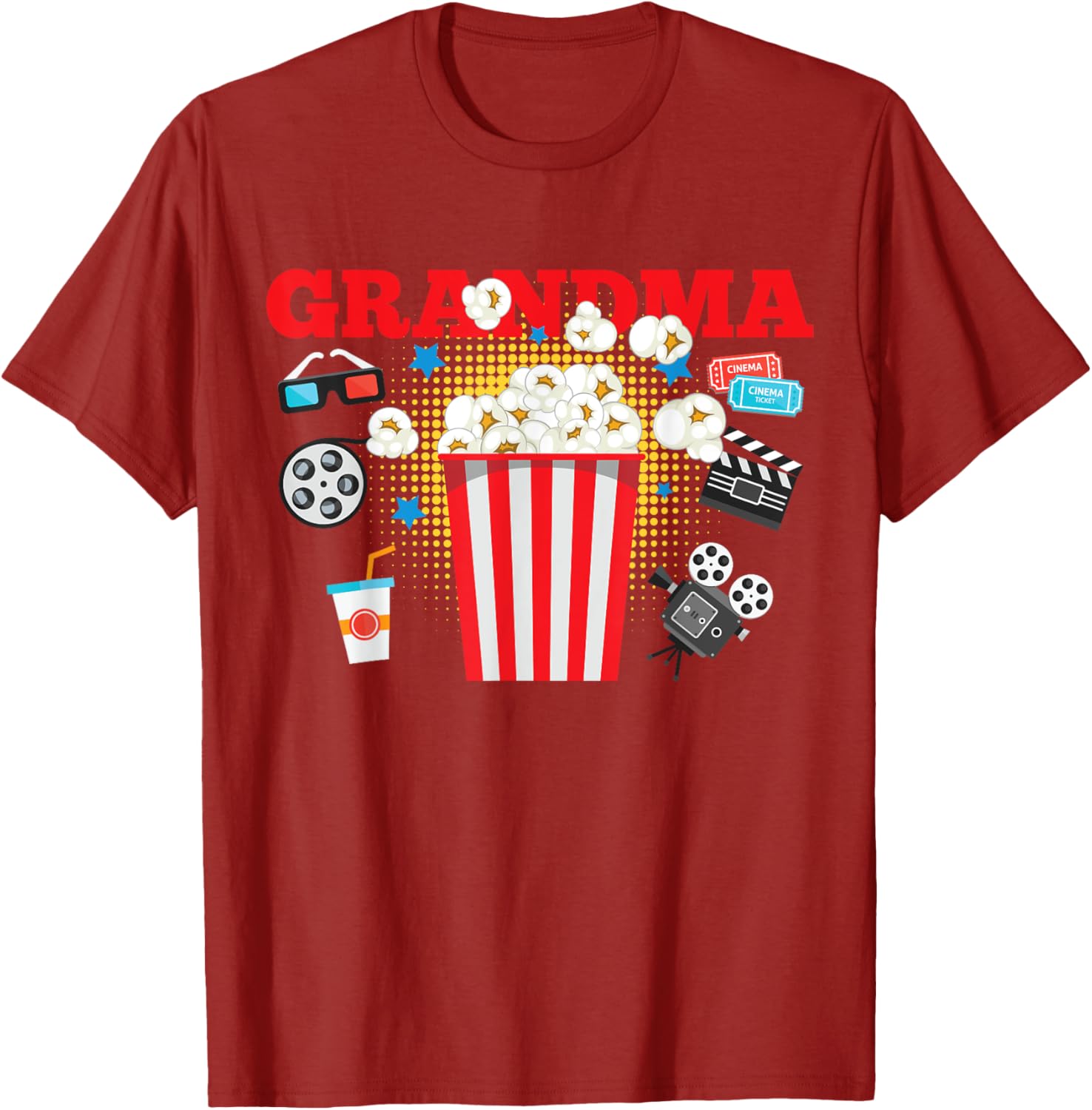 Grandma Movie Night Birthday Party T-Shirt for Fun Celebrations - 2