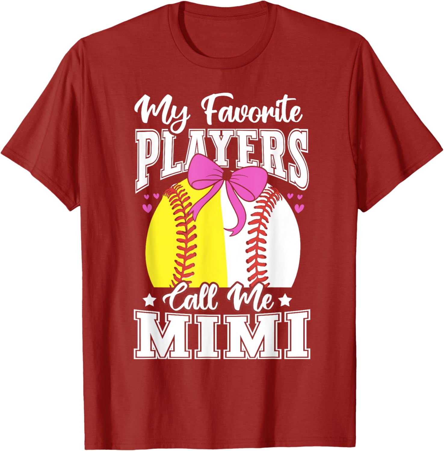 Baseball Grandma Favorite Softball Players Mimi Bow T-Shirt for Fans - 22