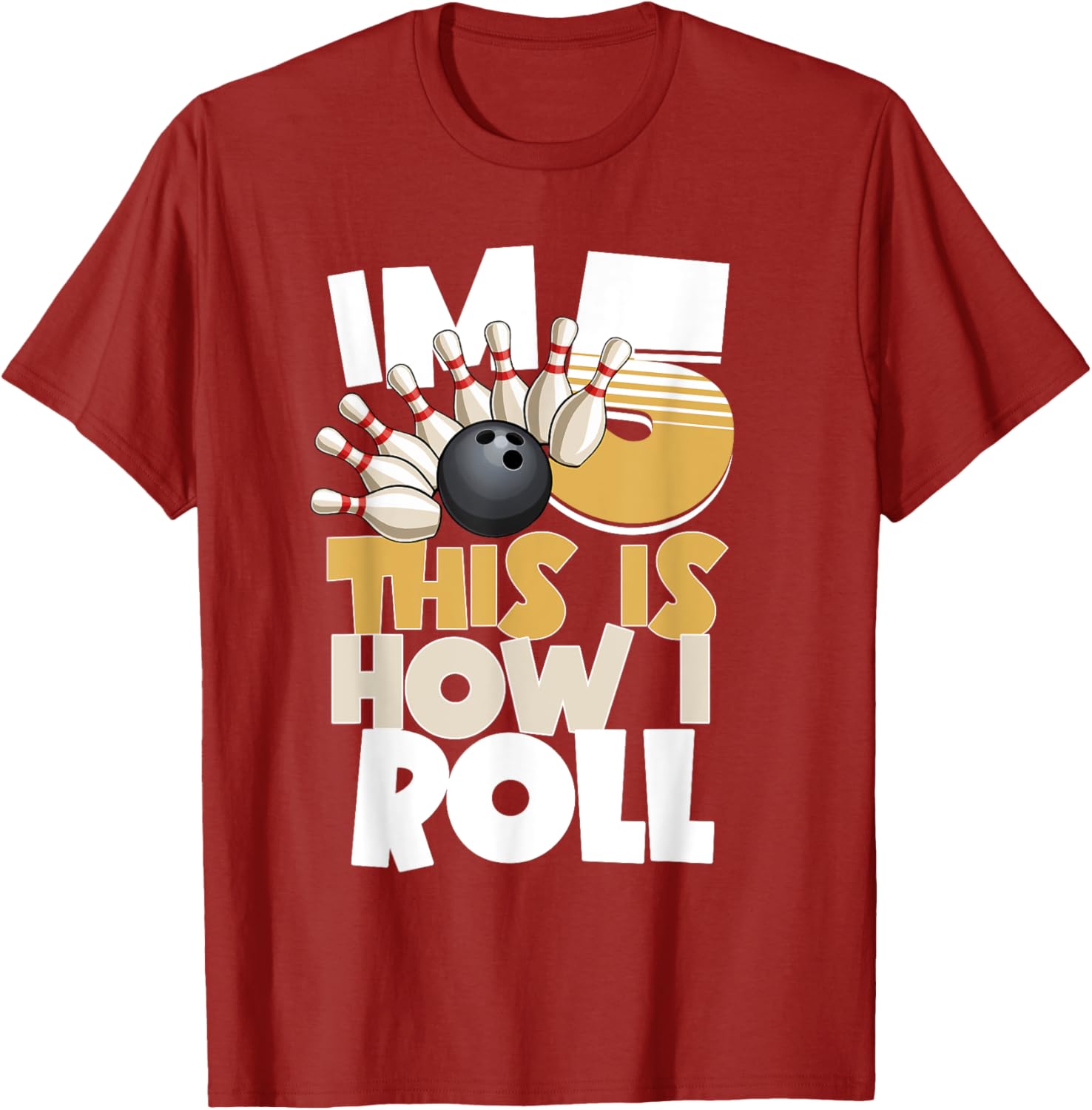 5th Birthday Bowling Shirt I'm 5 This is How I Roll for Kids - 3