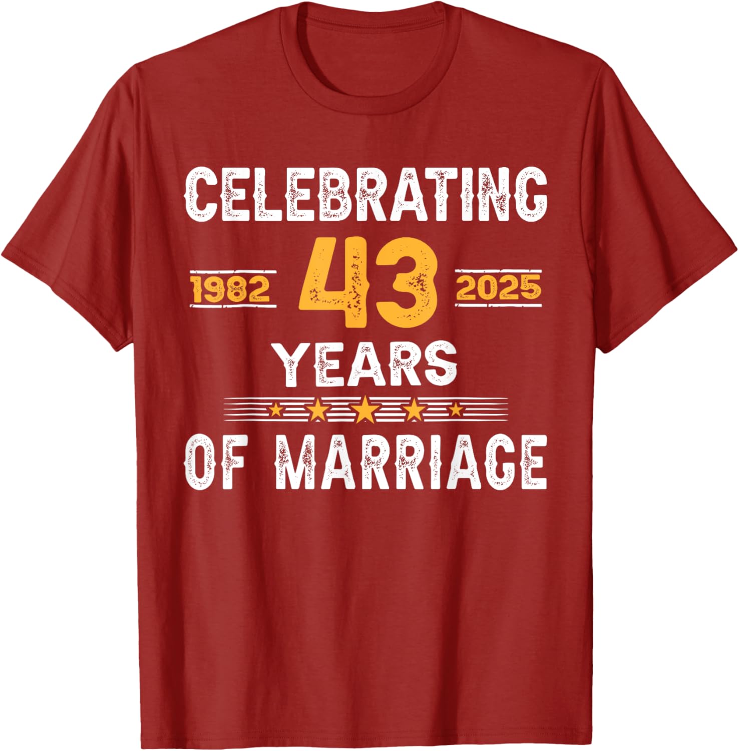43rd Wedding Anniversary T-Shirt for Couples Married Since 1982 - 6