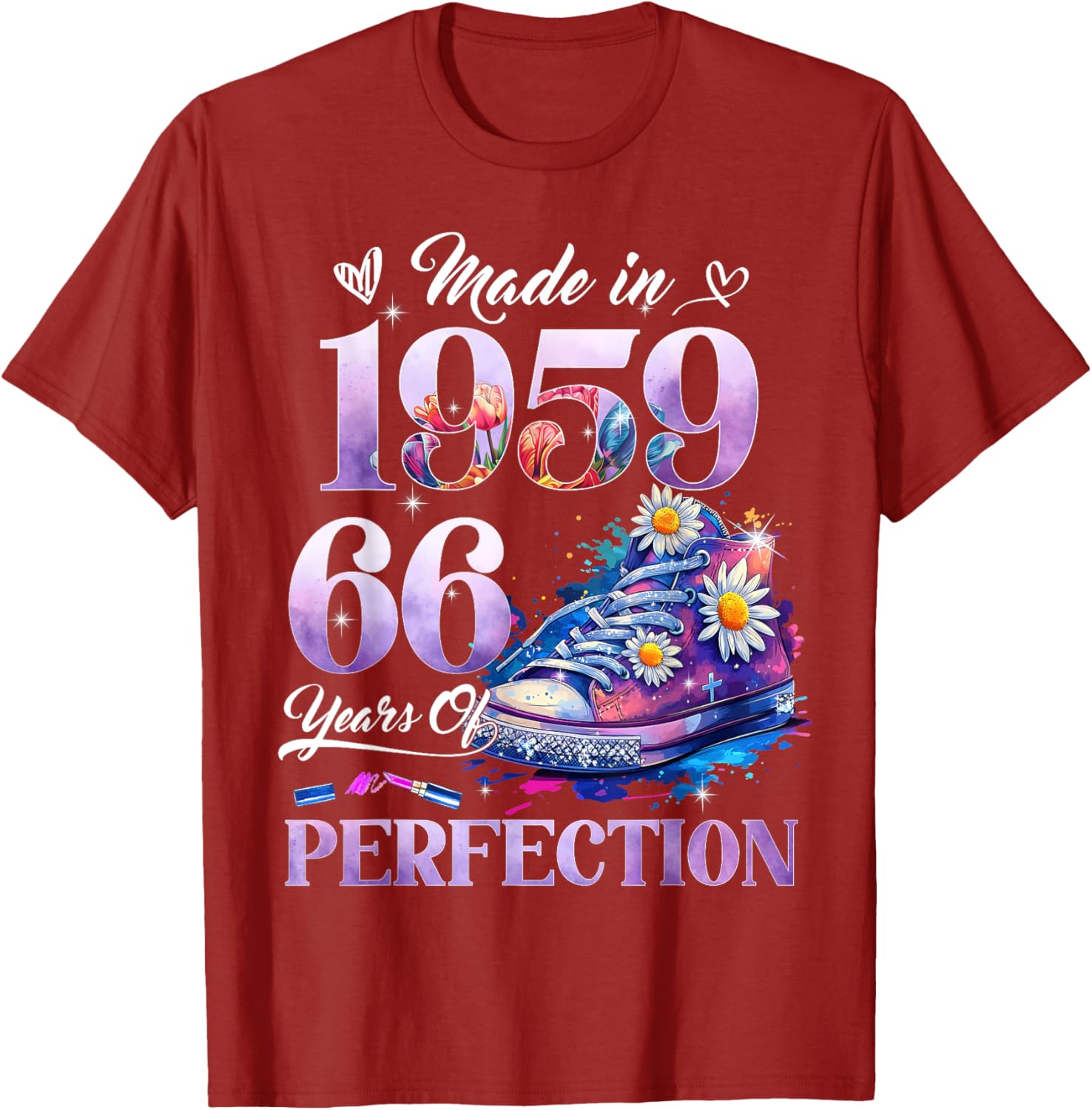 Floral 66th Birthday T-Shirt for Women Made in 1959 Unique Gift - 28