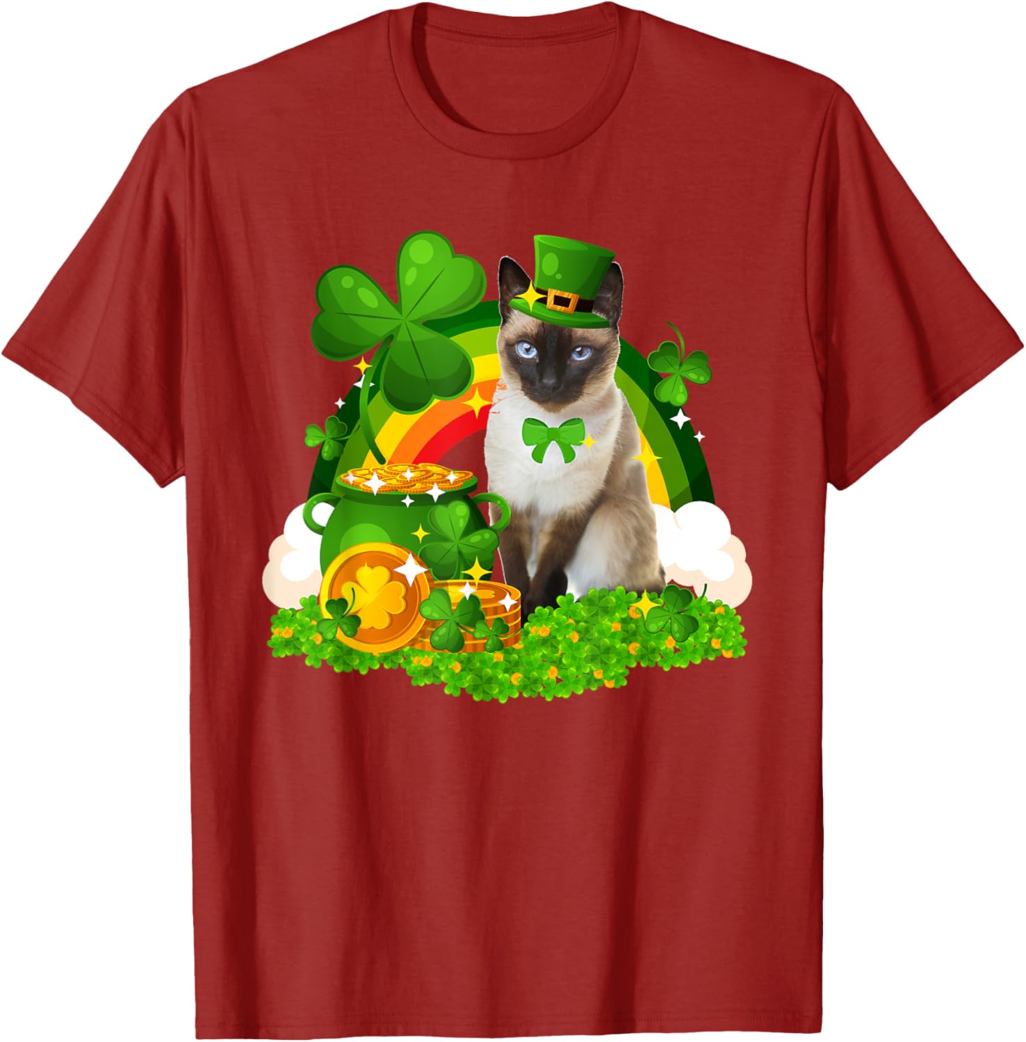 Adorable Leprechaun Siamese Cat St Patrick's Day T-Shirt for Cat Lovers - 7