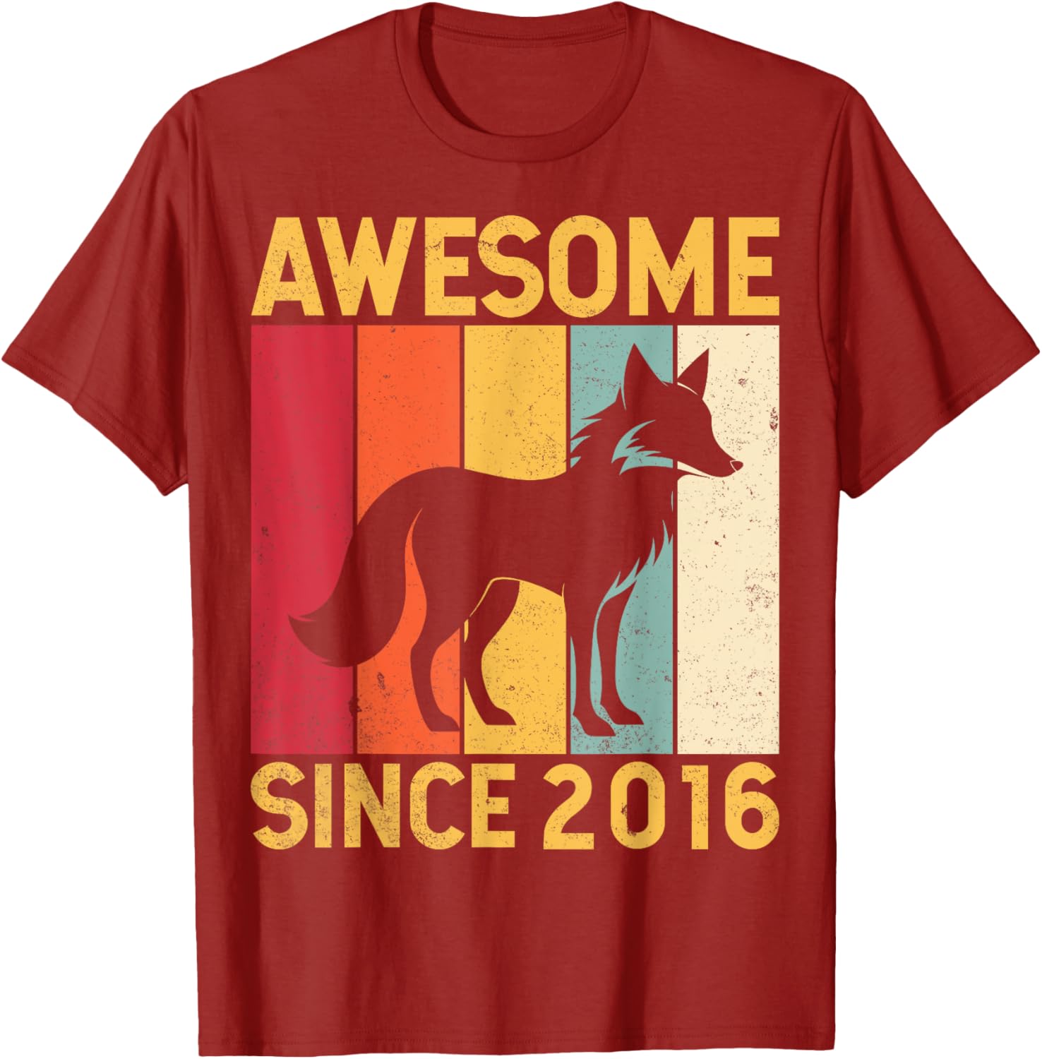 Awesome Fox Lover Retro 9th Birthday T-Shirt Since 2016 for Kids - 1